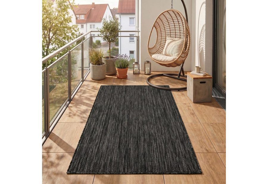 Teppium Teppich Einfarbig, Läufer, Höhe: 3 mm, Teppich Wetterfest Waschbar Balkon, Garten, Terrasse und Küchenteppich von Teppium