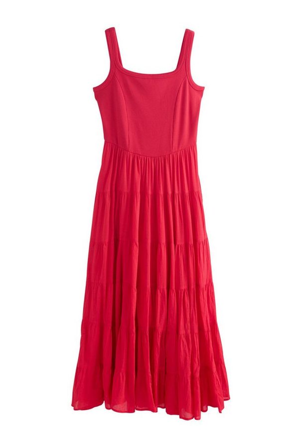 Next Midikleid Gestuftes, ärmelloses Sommerkleid in Midilänge (1-tlg)