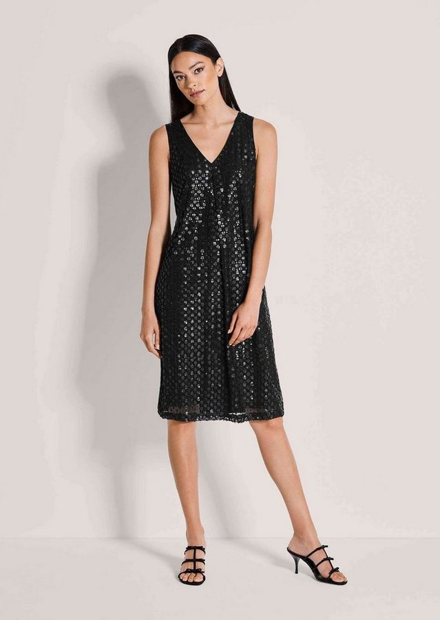 MADELEINE Midikleid Partykleid mit V-Ausschnitt Ärmelloses Sommerkleid mit breiten Trägern und Knielänge