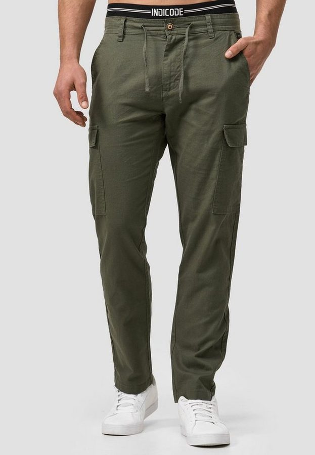 Indicode Leinenhose Herren Leonardo Sommerhose Leinen Herrenhose mit aufgesetzten Taschen