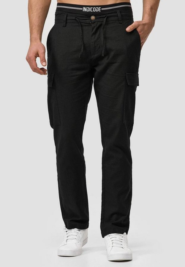 Indicode Leinenhose Herren Leonardo Sommerhose Leinen Herrenhose mit aufgesetzten Taschen von Indicode