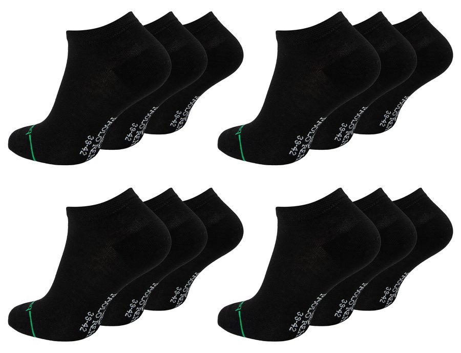 Paolo Renzo® Unisex Bambus Sneaker 3/6/12/18 oder 36 Paar - Größen 35/38, 39/42 und 43/46 - Schwarz / 35-38 / 12 von Paolo Renzo