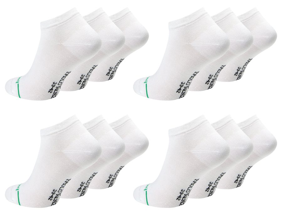 Paolo Renzo® Unisex Bambus Sneaker 3/6/12/18 oder 36 Paar - Größen 35/38, 39/42 und 43/46 - Weiß / 39-42 / 12 von Paolo Renzo