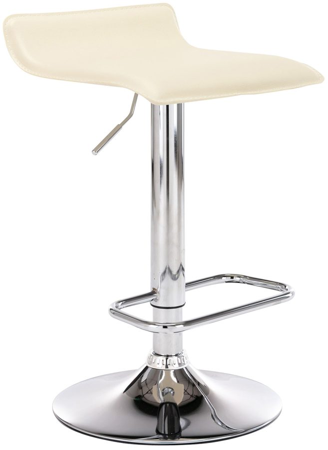 TPFLiving Barhocker Dynasty One Gestell Metall in Chromoptik Kunstleder - Creme von TPFLiving