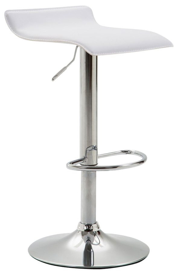 TPFLiving Barhocker Dynasty Two Gestell Metall in Chromoptik Kunstleder - Weiß von TPFLiving