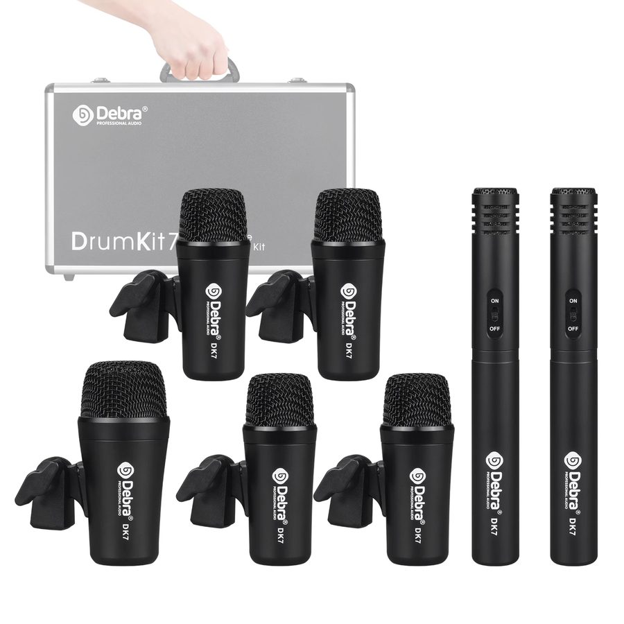 Debra Audio DK7 Schlagzeug-Mikrofonset, 7-teilig, mit Koffer von Debra Audio
