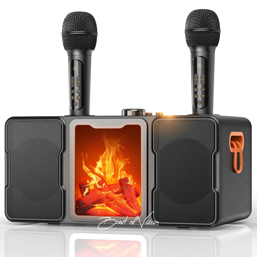 SDRD SP600 Bluetooth-Karaoke-Lautsprecher mit zwei Mikrofonen und Schultergurt von SDRD