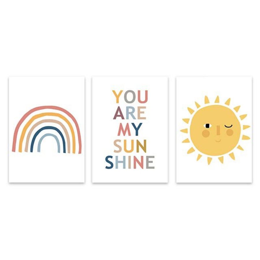 TPFLiving Poster Leinwand / You are my sunshine für Kinderzimmer - / Verschiedene Größen - OHNE Rahmen - Modell 3PCS - 40x60cm von TPFLiving