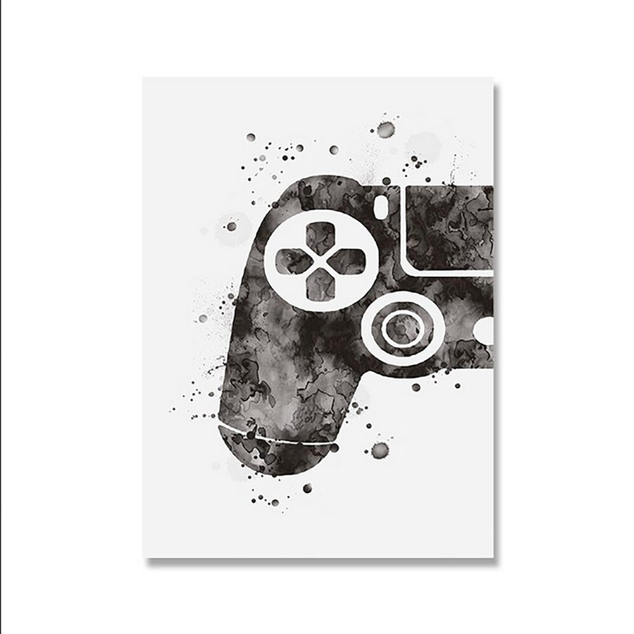 TPFLiving Poster Leinwand / Aquarell Gamepad, Spielekonsole, Computerspiele - / Verschiedene Größen - OHNE Rahmen - Modell A - 15x20cm von TPFLiving