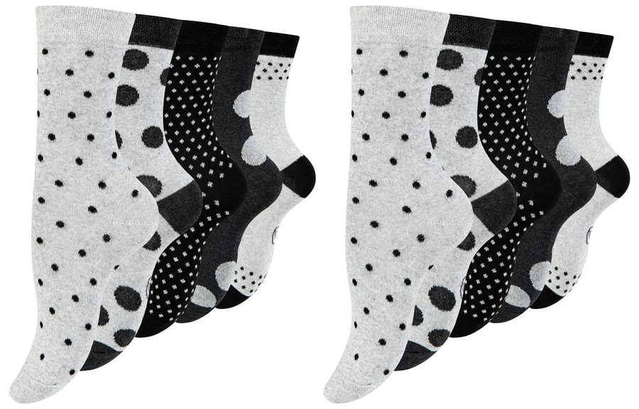 Paolo Renzo® Damen Baumwoll Socken "DOT STRIPE" 5/10 oder 15 Paar - Größen 35/38 und 39/42 - Punkte & Kreise / 35-38 / 10 von Paolo Renzo