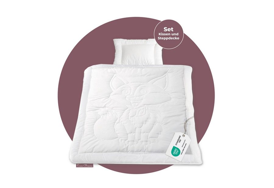 EVAN BROWNS Bettdecke + Kopfkissen 4 Jahreszeiten, 135x200 cm Bettdecke mit Kopfkissen bis 90 °C waschbar, Füllung: Polyester, Waschbar bis 95 °C - hygienisch, pflegeleicht und ideal für Allergiker von EVAN BROWNS