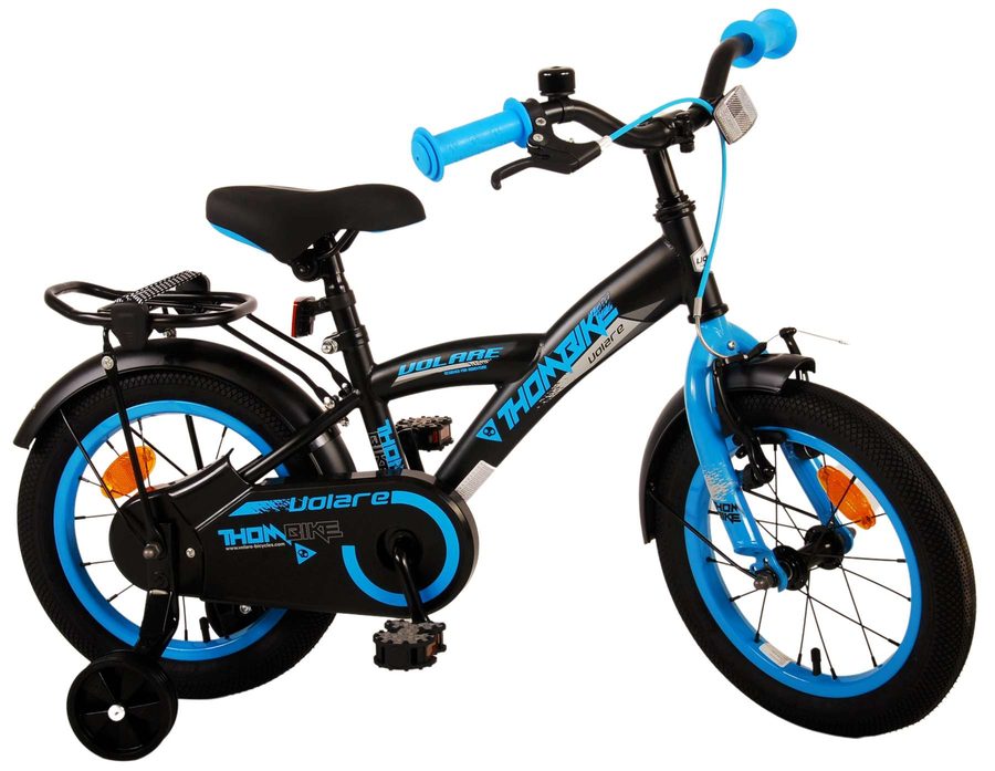 TPFSports Thombike Kinderfahrrad - Jungen - 14 Zoll - Schwarz/Blau / Rücktritt + Handbremse von TPFSports