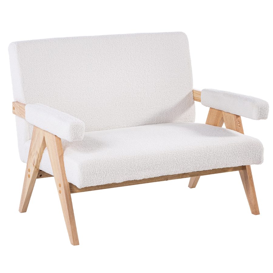 Better Home 2-Sitzer Sofa mit Armlehne, ca. 111 x 82,5 x 84,5 cm - Weiß
