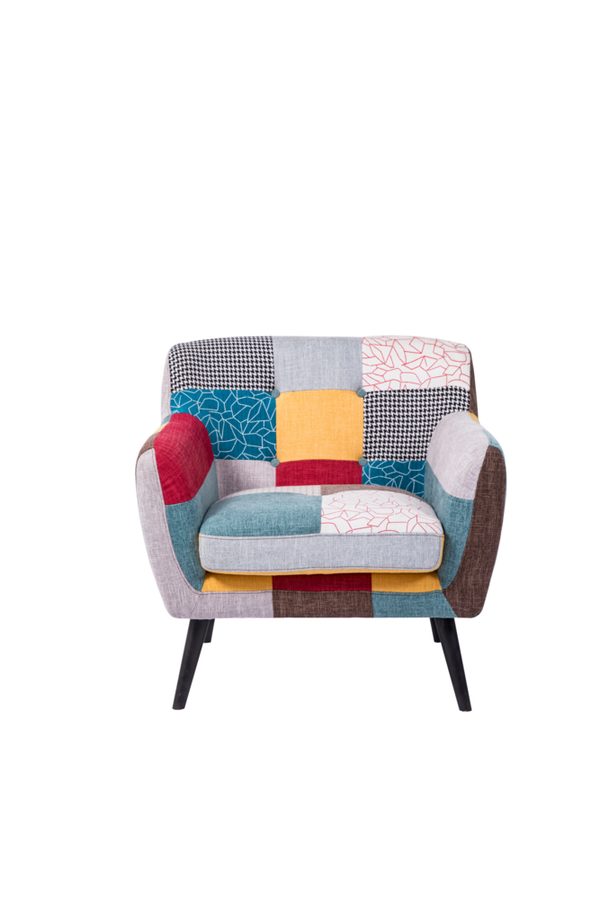 Better Home Skandinavischer Sessel im Patchwork-Design, ca. 85 x 77 x 82 cm – Mehrfarbig