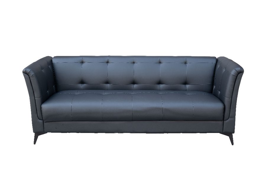 Happy Home 3-Sitzer Sofa in Lederoptik, ca. 213 x 88 x 80 cm - Schwarz von Happy Home