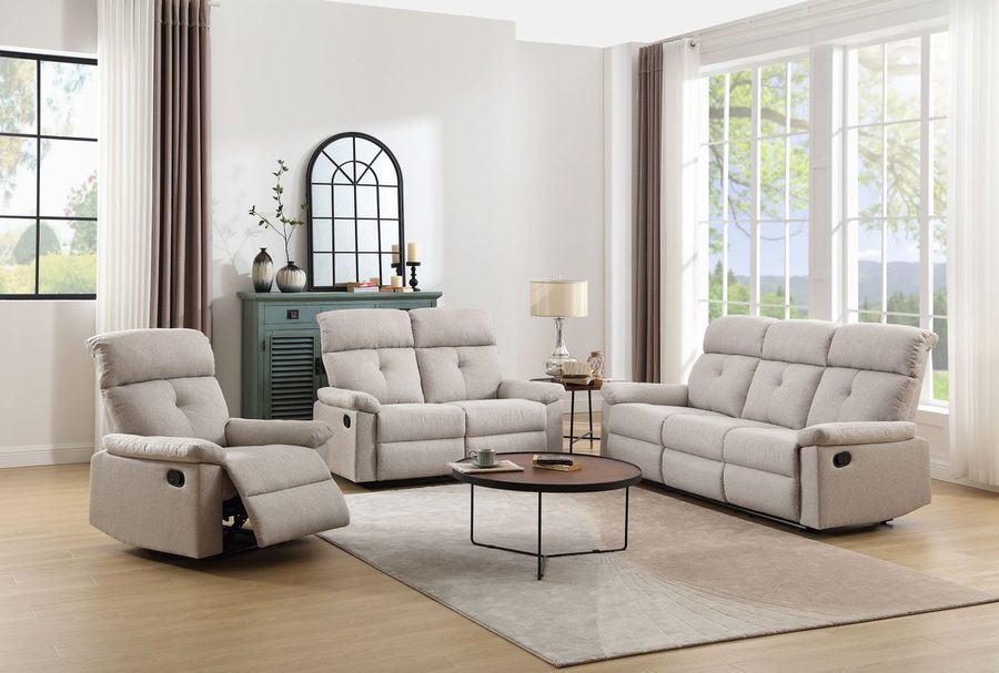 Happy Home 3tlg. Polstergarnitur mit 5 Relaxfunktionen - Beige von Happy Home