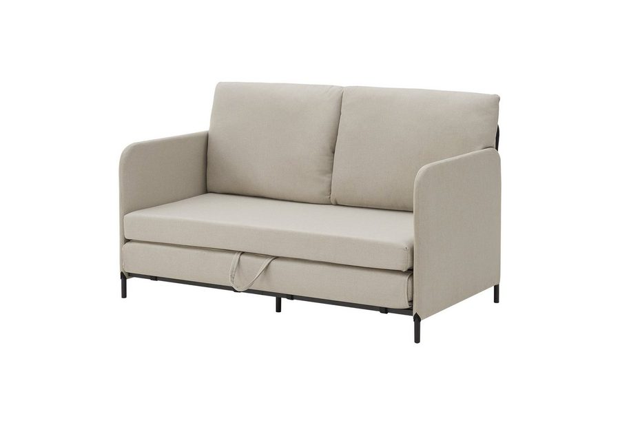 en.casa Schlafsofa, »Soini« mit Liegefunktion 2-Sitzer 78x125x67 cm Beige