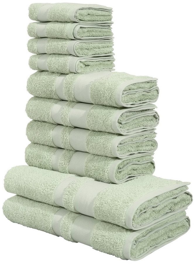 OTTO home Handtuch Set Vanessa, 10-tlg Handtuch-Set, weich, in Standard- und Premium-Qualität, Walkfrottee (Set, 10-St), 100% Baumwolle, Duschtücher, Handtücher, Gästetücher, mit Bordüre von OTTO home