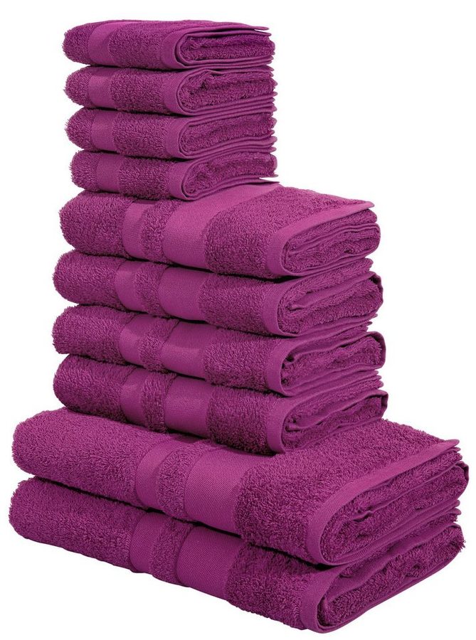 OTTO home Handtuch Set Vanessa, 10-tlg Handtuch-Set, weich, in Standard- und Premium-Qualität, Walkfrottee (Set, 10-St), 100% Baumwolle, Duschtücher, Handtücher, Gästetücher, mit Bordüre von OTTO home