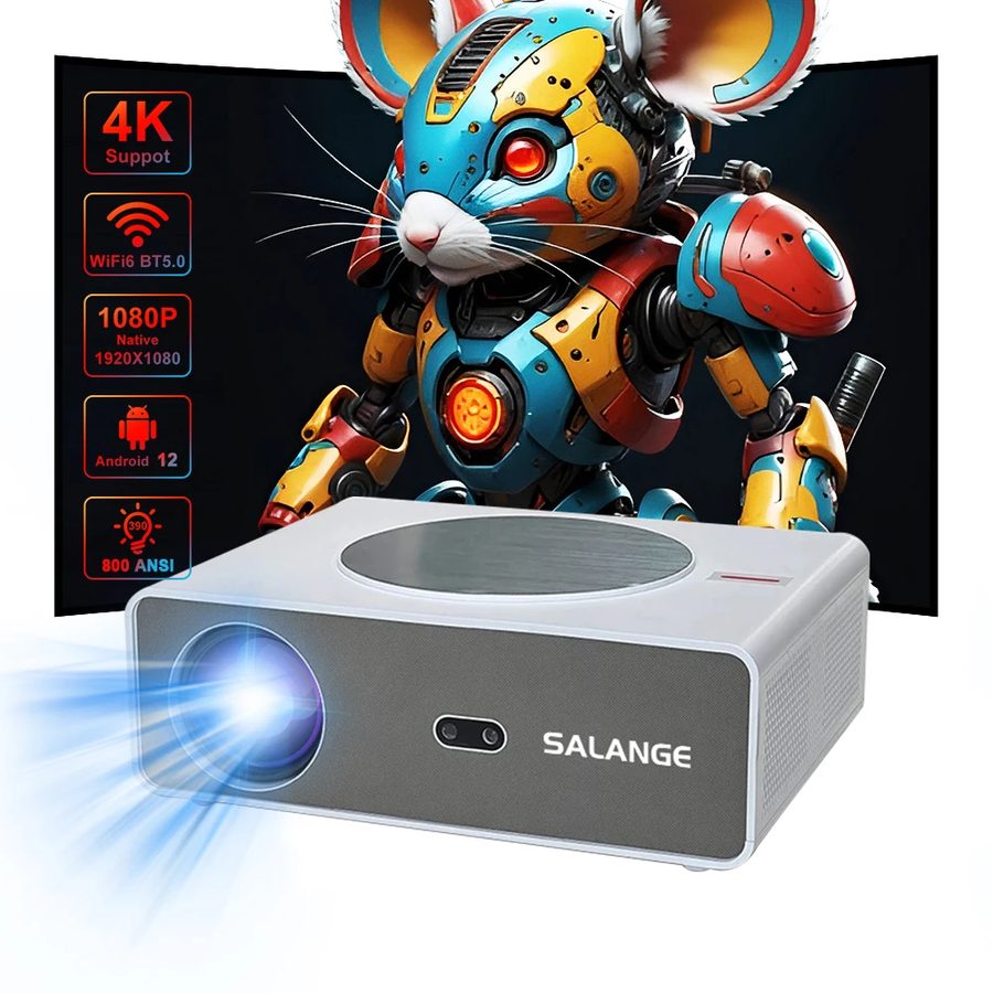Salange Q10 Beamer, native 1080p, hohe Helligkeit, 5-GHz-WLAN von Salange