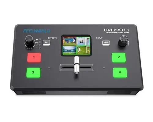 Feelworld Videomischer, 4× HDMI, Chroma-Key, USB-3.0-Livestream von Feelworld