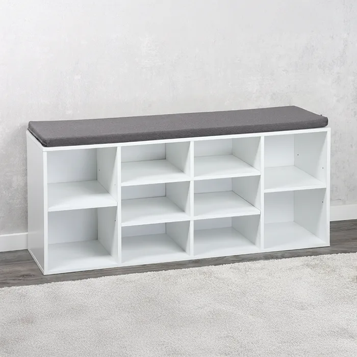 Kesper Schuhschrank mit Sitzkissen, weiß