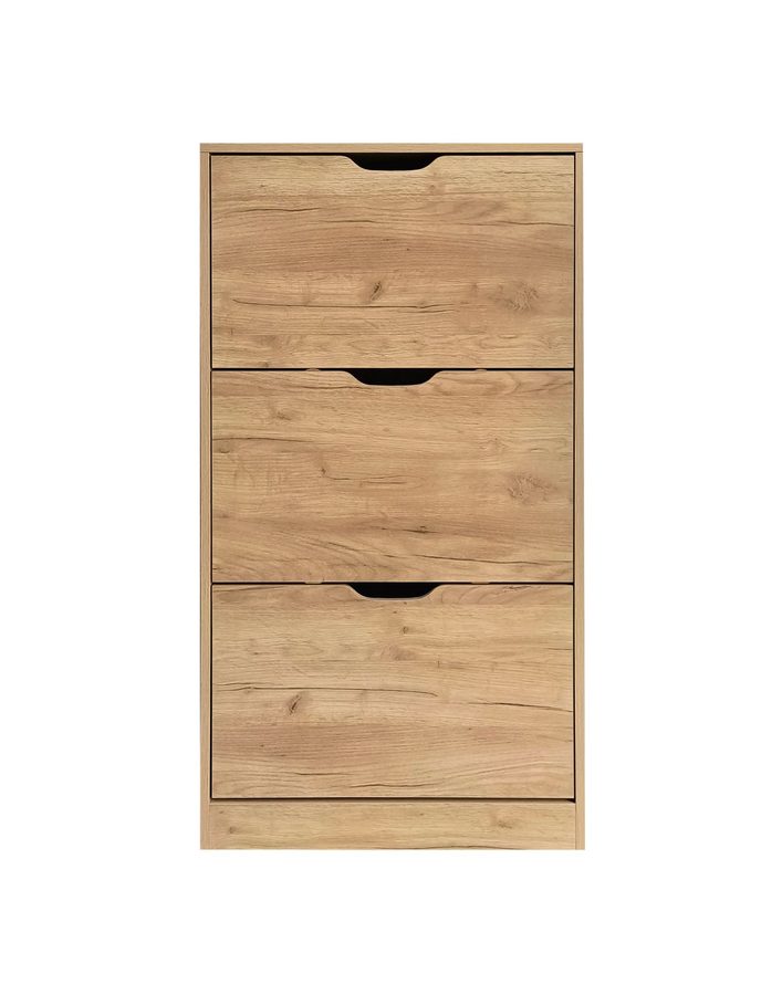 Better Home Schuhschrank mit Melaminbeschichtung, ca. 62 x 24 x 115,5 cm – Mittelbraun mit Holzmaserung