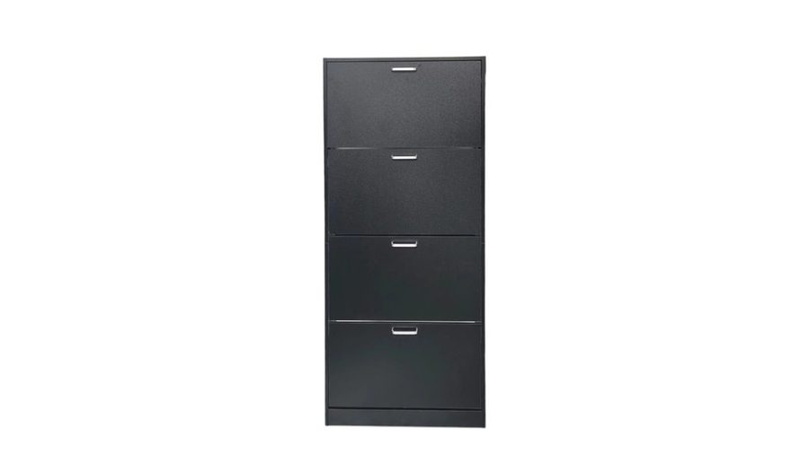 Hardin 1fachgut Ravon Schuhschrank mit 4 Türen, ca. 63 x 24 x 150 cm – Schwarz