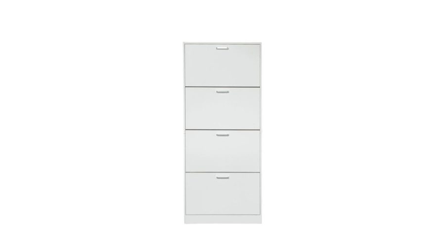 Hardin 1fachgut Ravon Schuhschrank mit 4 Türen, ca. 63 x 24 x 150 cm – Weiß