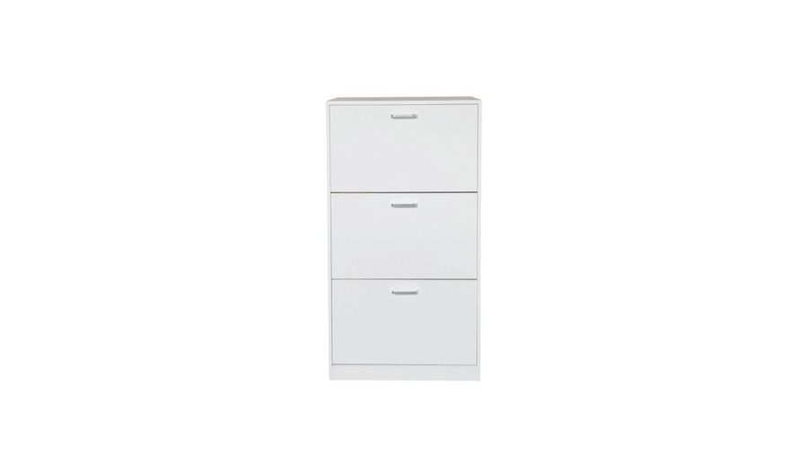 Hardin 1fachgut LuxeFit Schuhschrank mit 3 Türen, ca.60 x 30 x 114,5 cm – Weiß