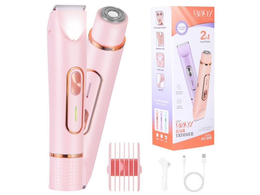 HATTEKER Epilierer HT-599, Aufsätze: 1 St., Damenrasierer, Bikini-Trimmer, 2-in-1 von HATTEKER