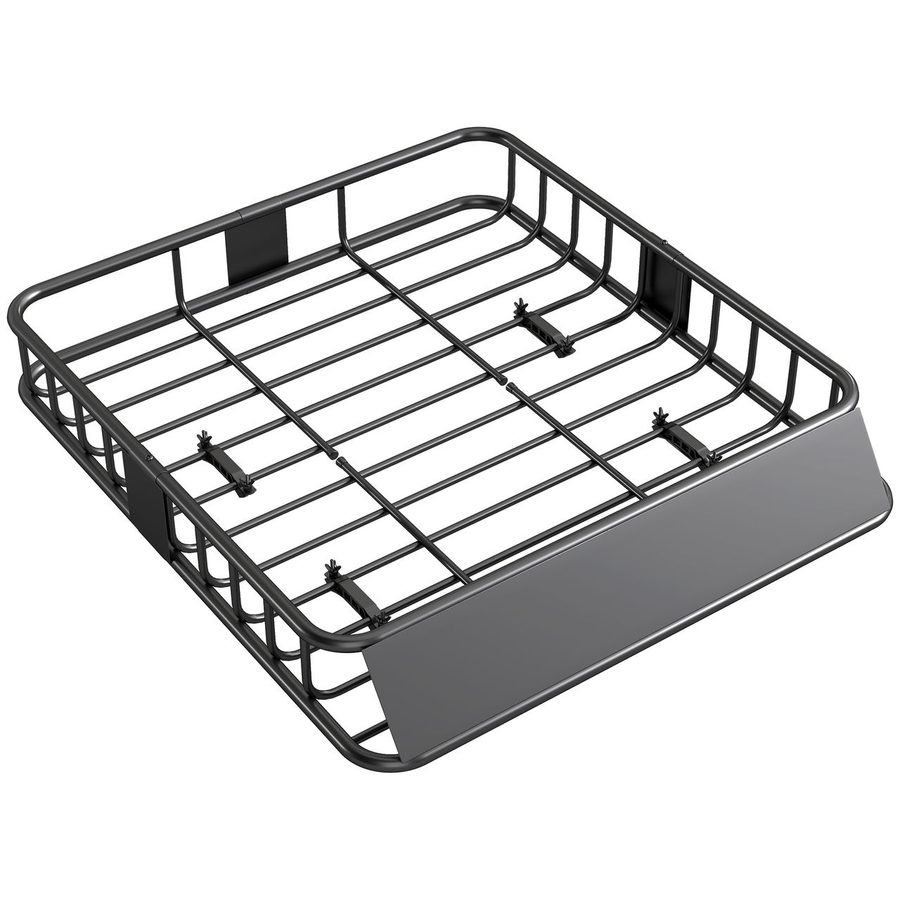 HOMCOM Dachgepäckträger Universal Dachkorb mit Windschutz, Fracht Relingträger Schwarz