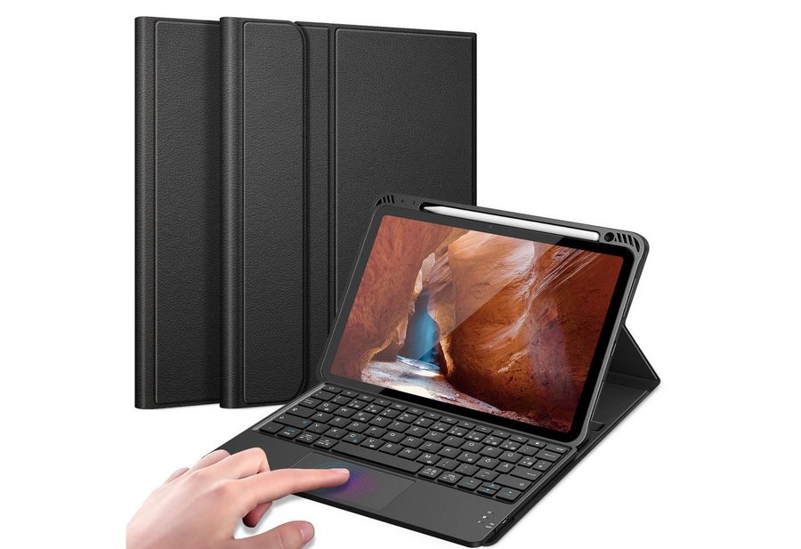 Fintie Tablet-Hülle für iPad Air 11'' M4/M3/M2(2026/2025/2024), iPad Air 5/4 Gen 2022/2020 10.9 Zoll, mit Stifthalter, Magnetische Abnehmbare Deutsche Tastatur mit Touchpad von Fintie