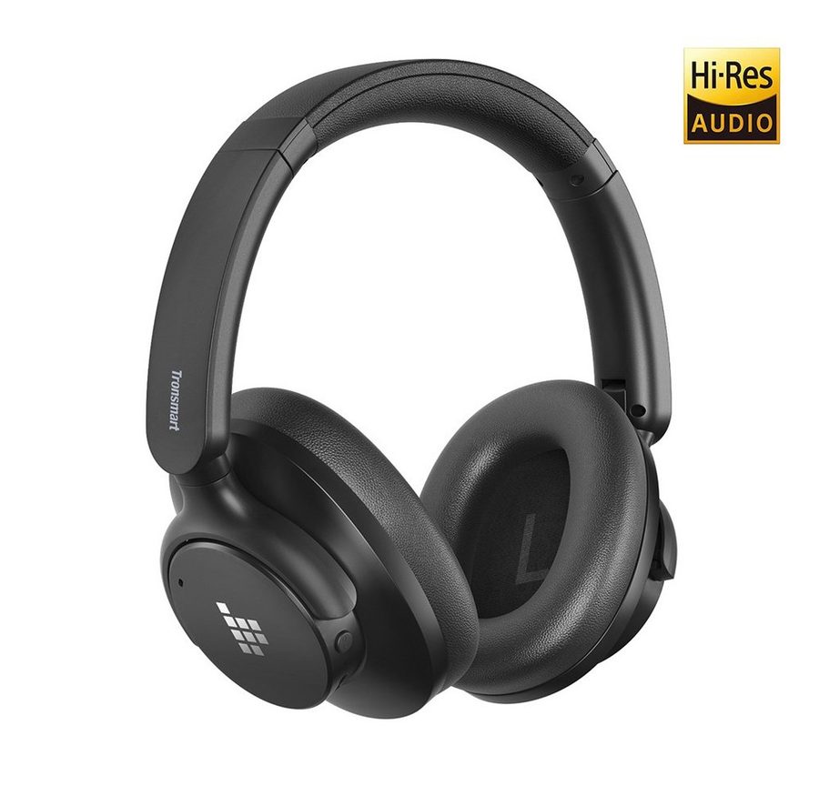 Tronsmart SOUNFII Q20S Hybrid ANC-Kopfhörer, Bluetooth Kopfhörer Over-Ear-Kopfhörer (Google Assistant, Siri, Bluetooth, 60 Stunden Spielzeit, Hybride aktive Geräuschunterdrückung)