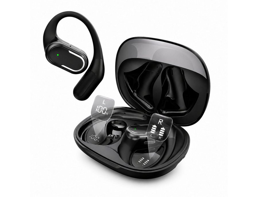 Futicare Bluetooth Kopfhörer 6.0, Sportkopfhörer mit Ohrbügel, Open-Ear-Kopfhörer (für Laufen & Radfahren, 60 Std. Akku, IPX7, Dual-Mikrofon)