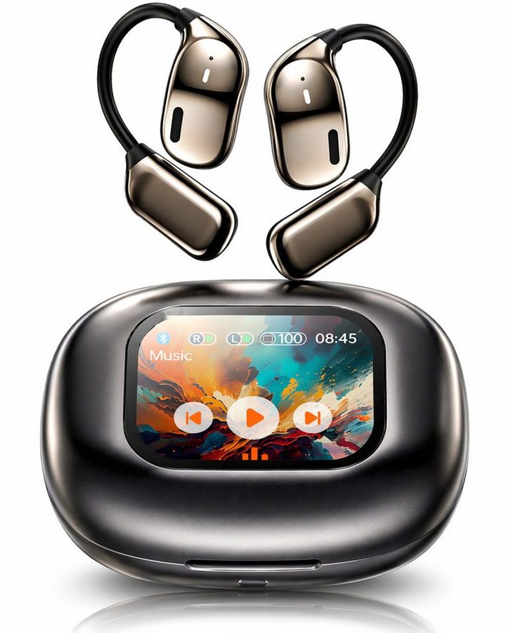 OYLCDI In Ear Kopfhörer Bluetooth 5.4 Sport-Kopfhörer,mit Touchscreen Open-Ear-Kopfhörer (Luftleitungs Kopfhörer mit Klare Anrufqualität und Intelligente Bassoptimierung, True-Wireless Rauschunterdrückungsfunktion, ENC Noise Cancelling Earbuds, IPX7 Wasserdichte Kabellose Sport Bluetooth Kopfhörer mit Ohrhaken, HiFi Stereo Rauschunterdrückungsfunktion)