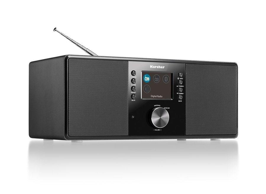 Kärcher DAB 5000+ Digitalradio (DAB+ / UKW-RDS, AUX-IN, Bluetooth, Wecker mit Dual-Alarm) schwarz