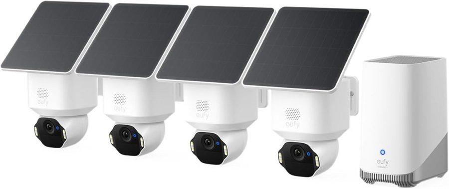 Anker eufy Überwachungskamera eufy eufyCam E42 4K Kabellose Solar-Überwachungskamera Außen (Außenbereich, 4-tlg., E42, Lokale Aufzeichnung)