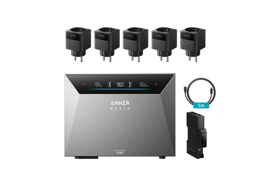 Anker Balkonkraftwerk Anker SOLIX Solarbank 4 E5000 Pro, 2500 W, LiFePO4, (Solarbank 4 E5000 Pro), mit smart meter gen2 von Anker