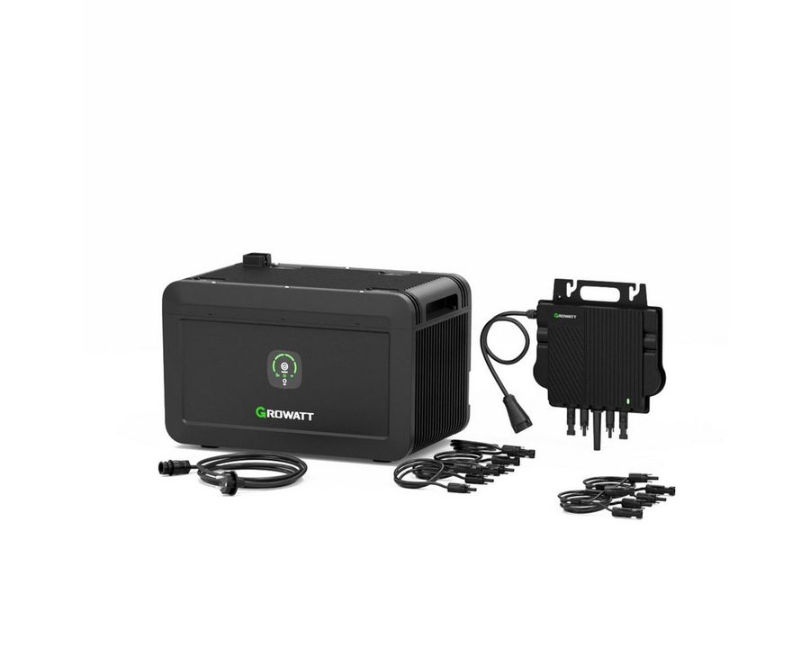 Growatt Balkonkraftwerk Growatt NOAH 2000 Speicher, 2048Wh mit 1800W PV-Eingangsleistung, (Niedrigtemperaturschutz), Fernüberwachung und -steuerung über App von Growatt