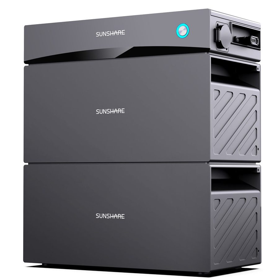 MAS ELEKTRONIK SUNSHARE Glory 3,5 kWh Balkonkraftwerk-Speicher, Hybrid-Wechselrichter, Notstrom, IP65, Dual-MPPT von MAS ELEKTRONIK