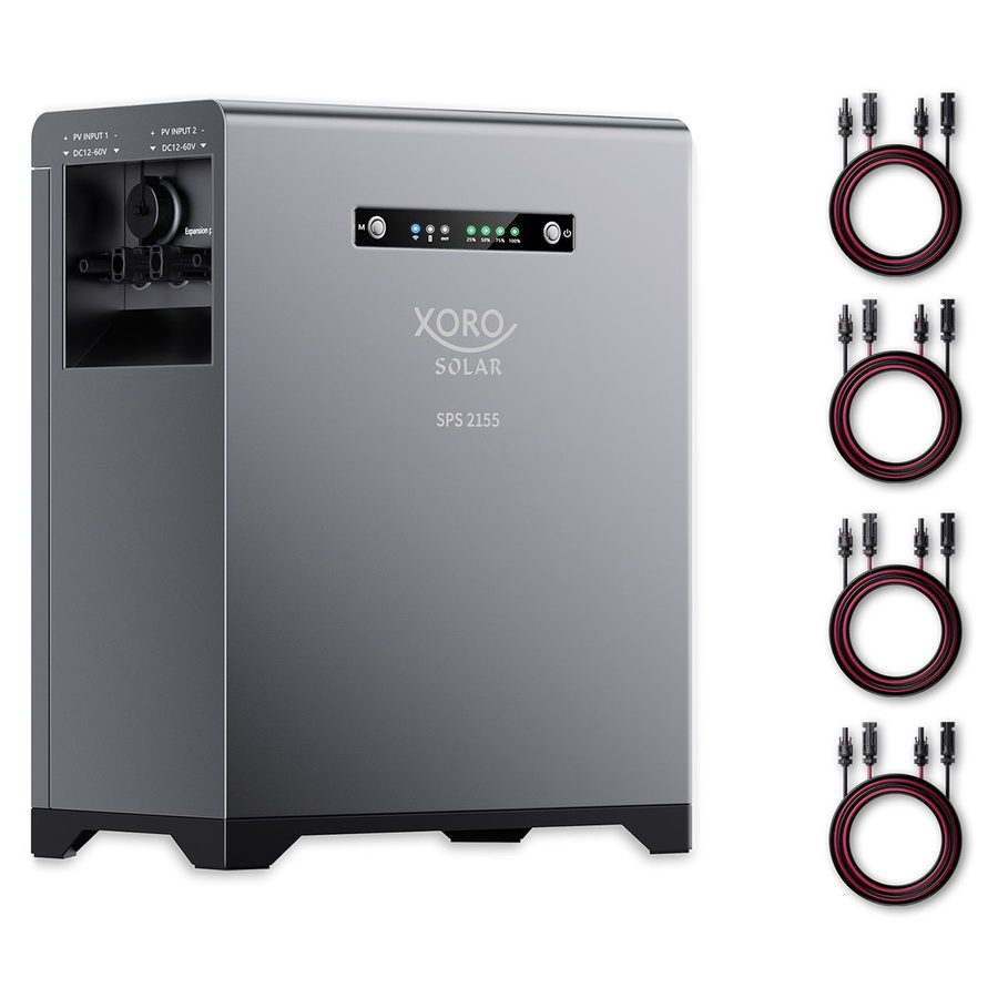 MAS ELEKTRONIK XORO SOLAR SPS 2155 Balkonkraftwerkspeicher, 2 kWh LiFePO4 Akku, Dual MPPT 2x800W, IP65, Plug & Play von MAS ELEKTRONIK