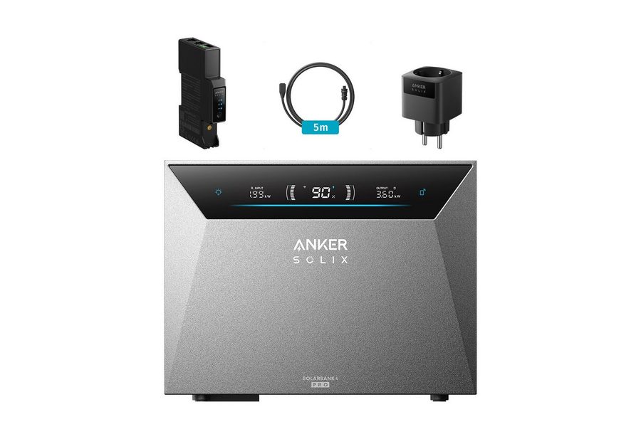 Anker Balkonkraftwerk Anker SOLIX Solarbank 4 E5000 Pro, 2500 W, LiFePO4, (Solarbank 4 E5000 Pro), mit smart meter gen2 von Anker