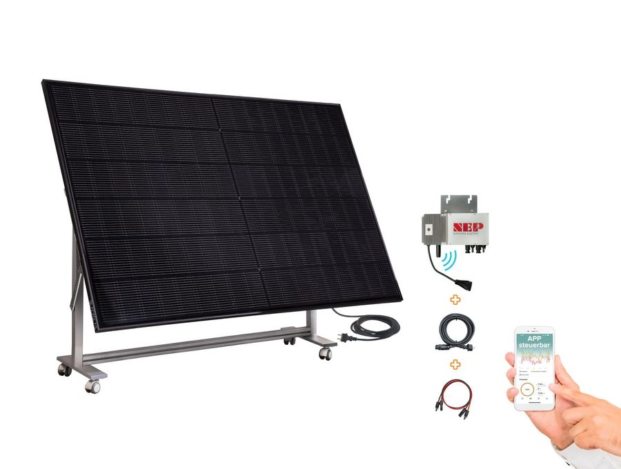 BLACKGLAS Sichtschutz SolarScreen ECOsurfacePRO Querformat 445Wp Solarmodul 7-stufig verstellbar, Rollen von BLACKGLAS