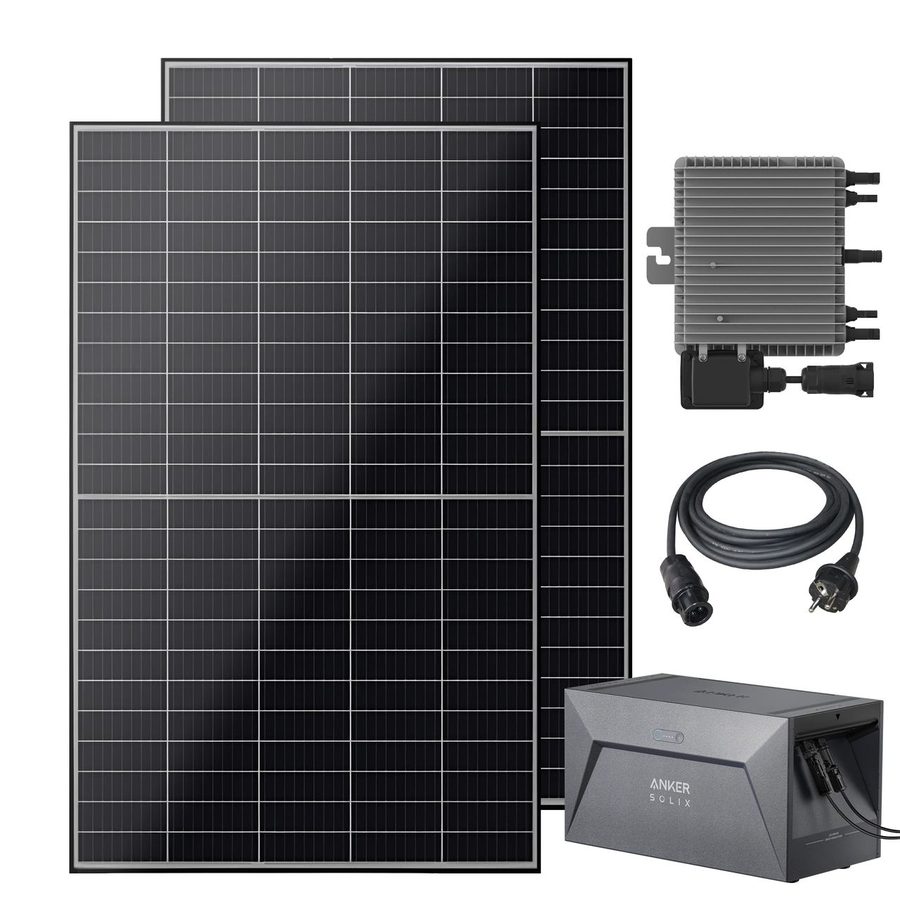 VESKA VESKA® Balkonkraftwerk 830W/600-800W mit ANKER Batteriespeicher von VESKA