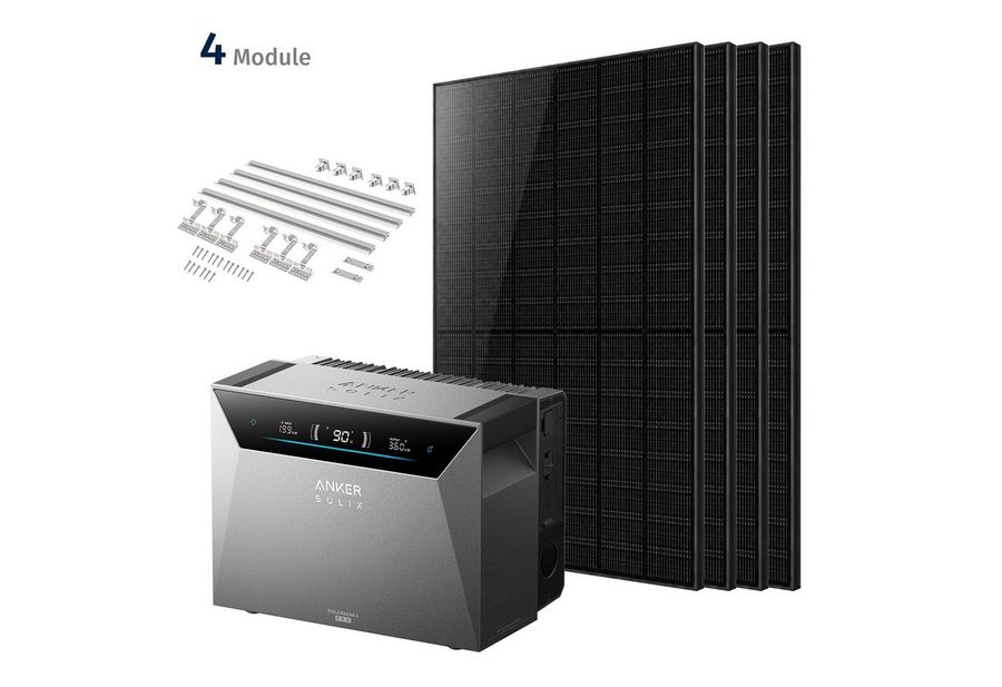 SolarMars Balkonkraftwerk mit Speicher Anker SOLIX Solarbank 4 E5000 Pro, 2000Wp/4000Wp, Monokristallin von SolarMars