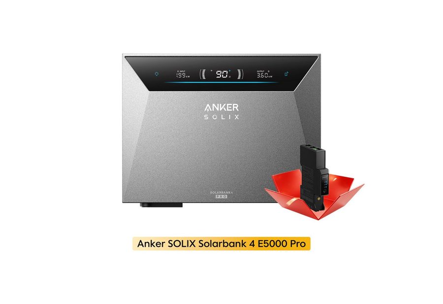 Anker Balkonkraftwerk Anker SOLIX Solarbank 4 E5000 Pro 5kWh All-in-One Stromspeicher, 2500 W, (mit Smart Meter Gen 2, mit 0-5x Erweiterungsakku (Optional), PV Speicher mit Notstromfunktion, erweiterbar bis 30kWh von Anker