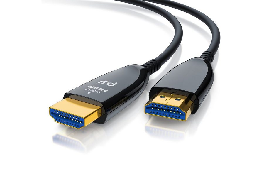 Primewire Glasfaser UHD, 8K @ 120 Hz, 4K @ 240 Hz (DSC), HDR10+, 3D, eARC, 15 m HDMI-Kabel, 2.1, HDMI Typ A (1501 cm), 48 Gbit/s, Ultra High Speed, ideal für Gaming, Streaming und Heimkino