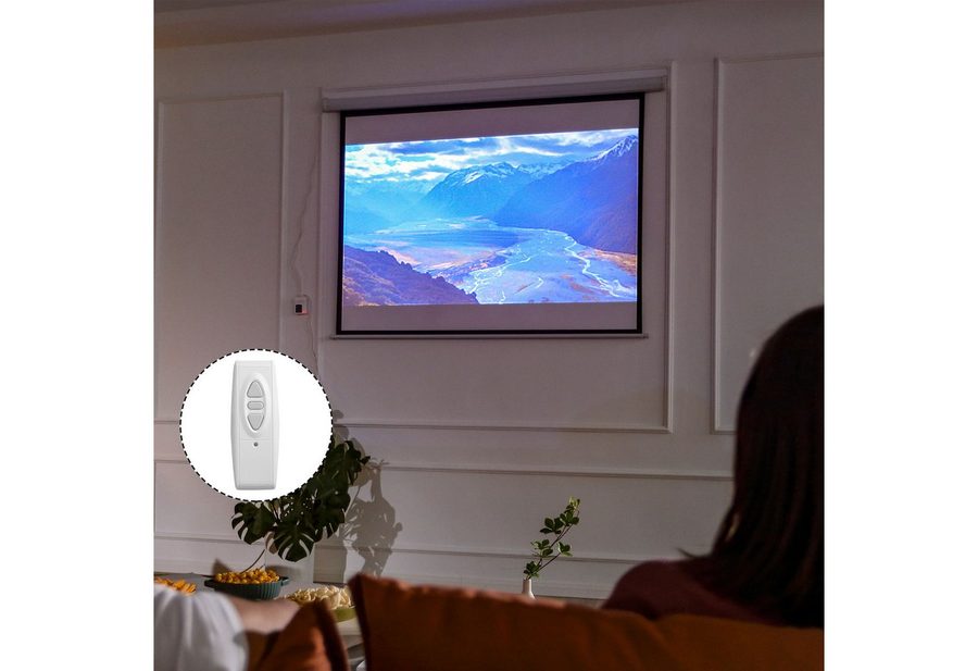 HOMCOM Beamer Leinwand 171 x 130 cm 84 Zoll 4:3 HD 4K Motorleinwand (für Heimkino oder Präsentationen Weiß)
