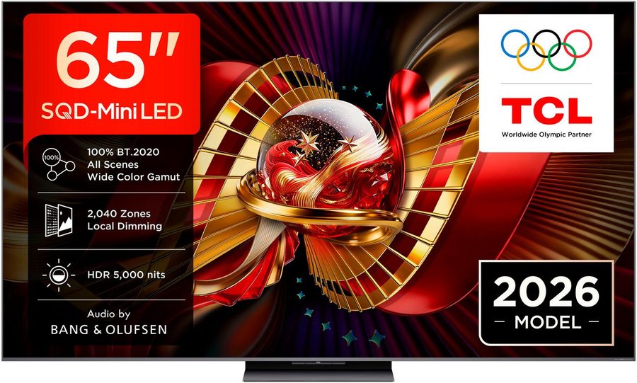 TCL 65C8LX1 Mini-LED-Fernseher (164 cm/65 Zoll, 4K Ultra HD, Google TV, SQD-Mini LED, HDR 6000 Nits, 100%BT.2020, 144Hz, AiPQ Pro,Dolby Vision)